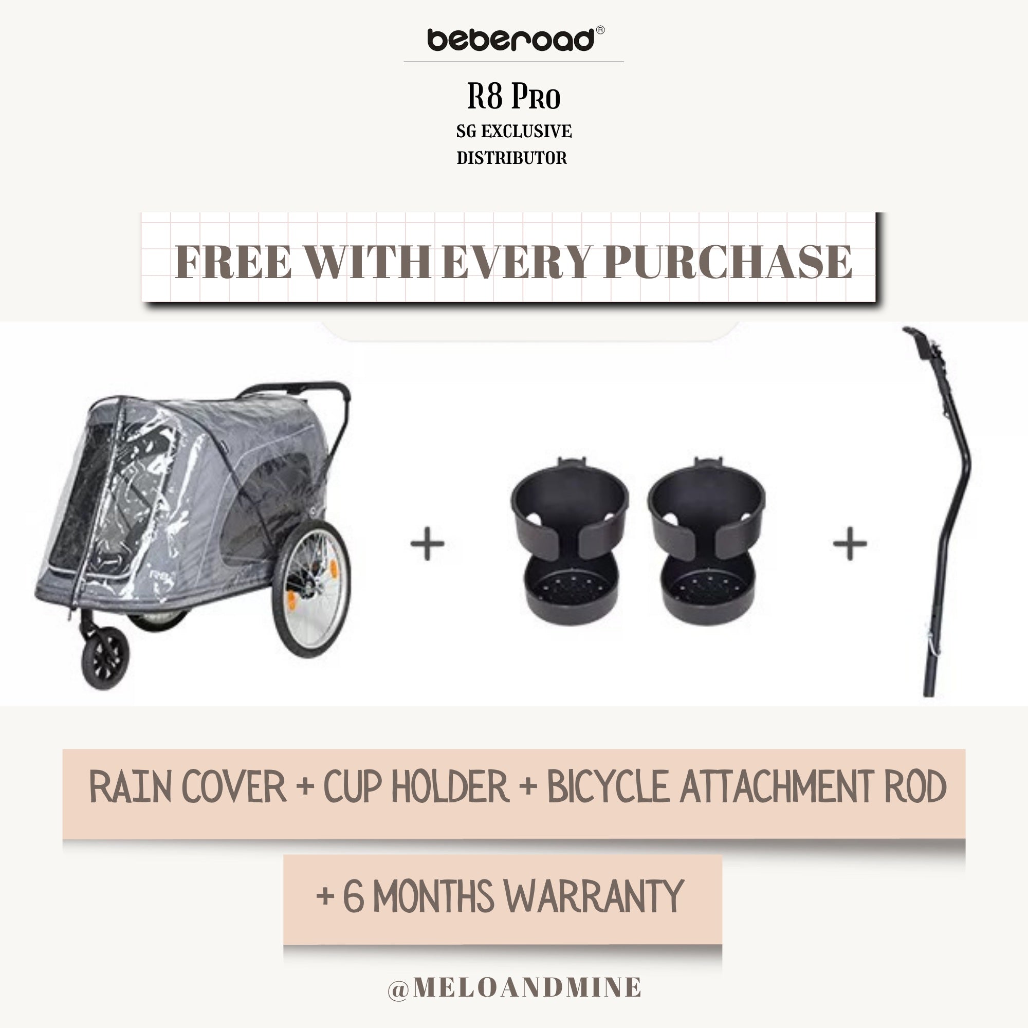 Beberoad R8 Pro (4 Wheel) Pet Stroller